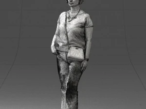 Woman in blue blouse 0043 3D Model
