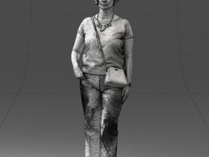 woman in blue blouse 0043 3D 모델