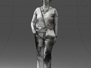 Woman in blue blouse 0043 3D Model