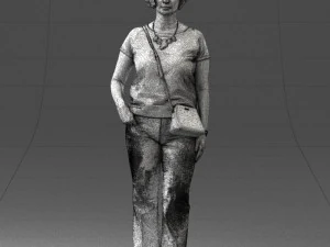 Woman in blue blouse 0043 3D Model