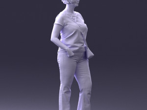 woman in blue blouse 0043 3d print ready Modelo de impresión 3D