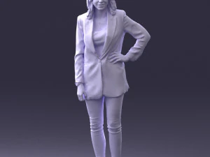 000387 Female Character Business Casual Standing Pose 3D Model