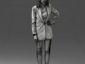 000387 Female Character Business Casual Standing Pose 3D Model