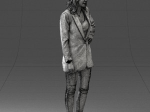 woman in blue jacket 0044 3D 模型