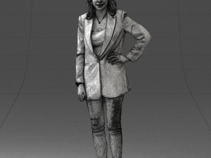 woman in blue jacket 0044 3D 模型