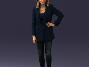 woman in blue jacket 0044 3d print ready 3D Print Model