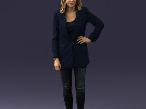 woman in blue jacket 0044 3d print ready 3D Print Model