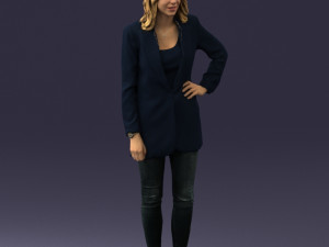 woman in blue jacket 0044 3d print ready 3D Print Model