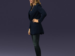 woman in blue jacket 0044 3d print ready 3D Print Model