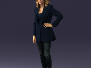 woman in blue jacket 0044 3d print ready 3D Print Model