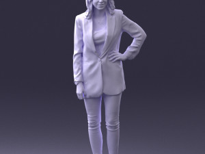 woman in blue jacket 0044 3d print ready 3D Print Model