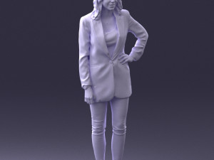 woman in blue jacket 0044 3d print ready 3D Print Model