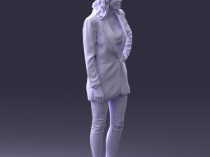 woman in blue jacket 0044 3d print ready 3D Print Model