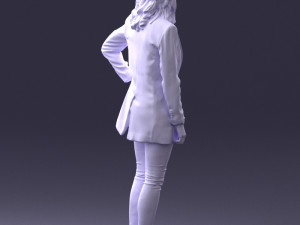 woman in blue jacket 0044 3d print ready 3D Print Model