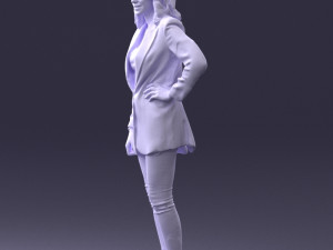 woman in blue jacket 0044 3d print ready 3D Print Model