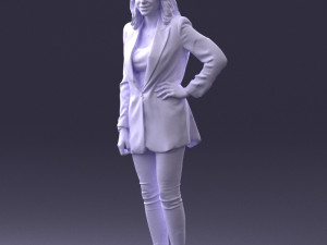 woman in blue jacket 0044 3d print ready 3D Print Model