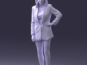 woman in blue jacket 0044 3d print ready 3D Print Model