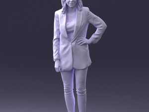 woman in blue jacket 0044 3d print ready 3D Print Model