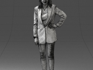 woman in blue jacket 0044 3d print ready 3D Print Model
