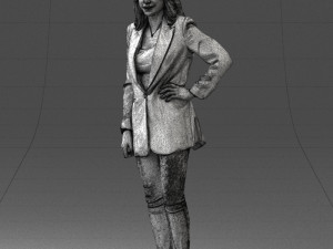 woman in blue jacket 0044 3d print ready 3D Print Model
