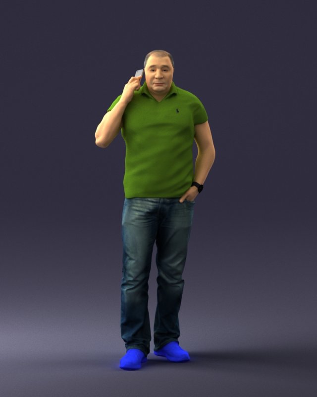 man in green t shirt 0041 3d print ready Modèles 3D en vedette .c4d .max .obj .3ds .fbx .stl .blend 