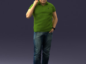 man in green t shirt 0041 3d print ready Modèles 3D en vedette
