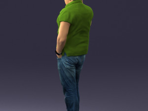 man in green t shirt 0041 3d print ready Modèles 3D en vedette