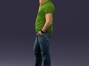 man in green t shirt 0041 3d print ready Modèles 3D en vedette