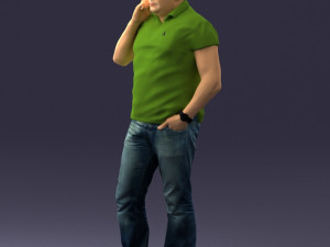 man in green t shirt 0041 3d print ready Modèles 3D en vedette