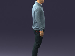 man in blue suit 0047 Modèle 3D
