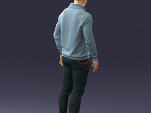 man in blue suit 0047 Modèle 3D