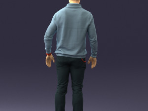 man in blue suit 0047 Modèle 3D