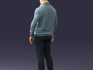 man in blue suit 0047 Modèle 3D
