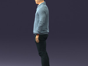 man in blue suit 0047 Modèle 3D