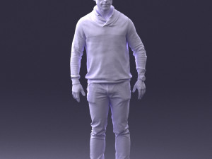 man in blue suit 0047 Modèle 3D