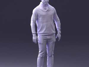man in blue suit 0047 Modèle 3D