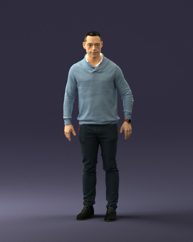 man in blue suit 0047 3d print ready Modelo de Impressão 3D .c4d .max .obj .3ds .fbx .stl .blend 
