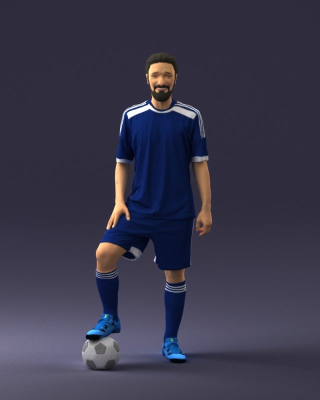 soccer player 0046 3D Model .c4d .max .obj .3ds .fbx .stl .blend 
