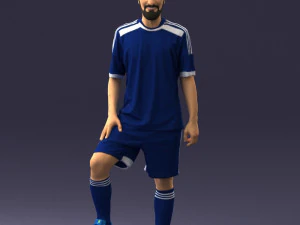 000389 Pose de pie de jugador de fútbol masculino Modelo 3D