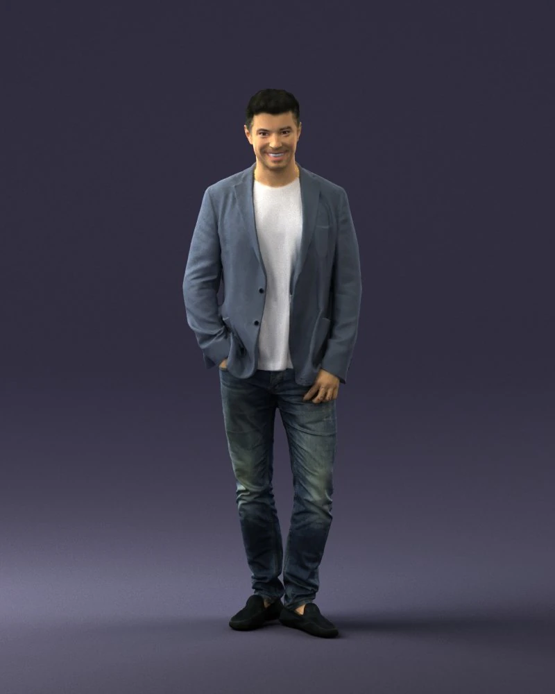 000391 Male Character in Casual Blazer Outfit 3D Model .c4d .max .obj .3ds .fbx .stl .blend 