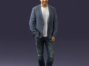 000391 Male Character in Casual Blazer Outfit 3D Model