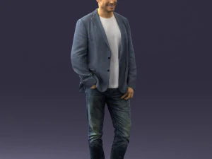 000391 Male Character in Casual Blazer Outfit 3D Model