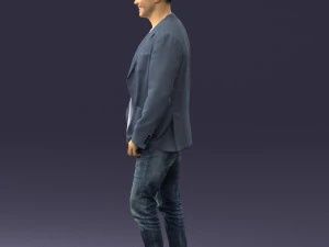 000391 Male Character in Casual Blazer Outfit 3D Model