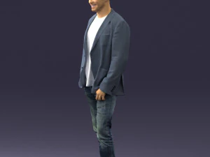 000391 Male Character in Casual Blazer Outfit 3D Model