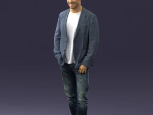 000391 Male Character in Casual Blazer Outfit 3D Model