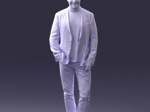 000391 Male Character in Casual Blazer Outfit 3D Model