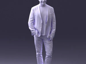 000391 Male Character in Casual Blazer Outfit 3D Model
