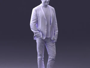 000391 Male Character in Casual Blazer Outfit 3D Model