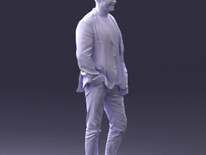 000391 Male Character in Casual Blazer Outfit 3D Model