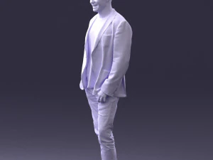 000391 Male Character in Casual Blazer Outfit 3D Model